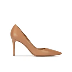 Aqua Camel leather high heel pointy toe pumps
