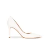 Aqua Point-toe high heel pumps in off-white leather