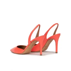 Danique Slingback high heel point-toe pumps in coral leather
