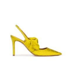 Jaqueline Bow detailed high heel slingback pumps in pistachio green