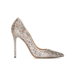 Kameron High heel pointy toe pumps in multicolored glitter