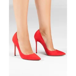 Kameron Red suede pointy toe stiletto pumps
