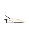 Lanequia Off-white kitten heel slingback pumps in leather