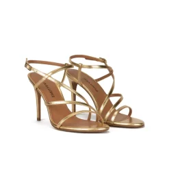Marquesa Strappy high heel sandals in gold leather