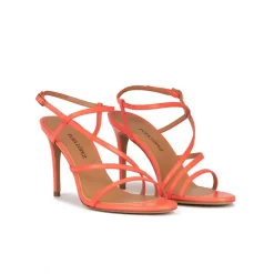 Marquesa Strappy high stiletto heel sandals in coral pink leather