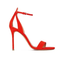 Martina High heel ankle strap sandals in red suede