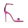 Monique Fuchsia heeled sandals in metallic leather