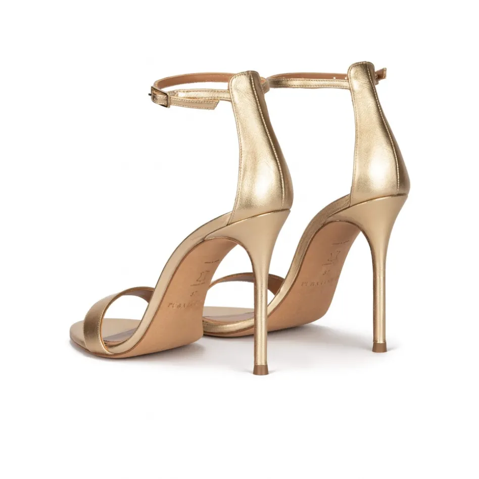 Monique Golden leather heeled sandals