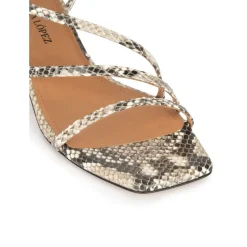 Quebec Snake-effect leather mid heel sandals