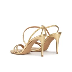 Queen High stiletto heel sandals in gold leather