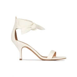 Quelea Mid heel sandals in off-white leather