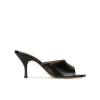 Quentin Mid heel mules in black leather
