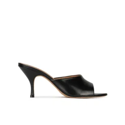 Quentin Mid heel mules in black leather