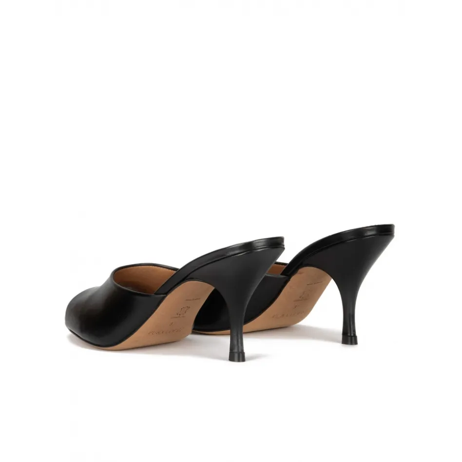Quentin Mid heel mules in black leather