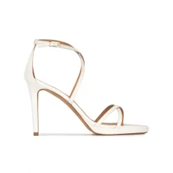 Quiana Platform stiletto heel sandals in off-white leather