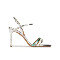 Quillet Multcolored high stiletto heel sandals in metallic leather