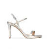 Quindar Silver leather platform high heel sandals