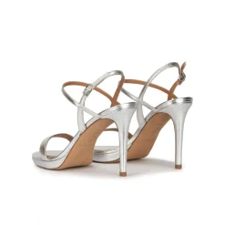 Quindar Silver leather platform high heel sandals