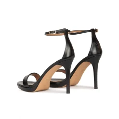 Quintana Ankle strap platform heeled sandals in black leather