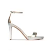 Quintana Silver platform heeled sandals in metallic leather