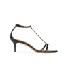 Quintera Black leather mid heel sandals with ankle strap