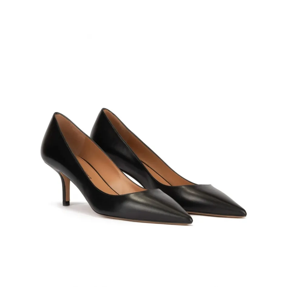 Raquel Mid heel pumps in black calf leather