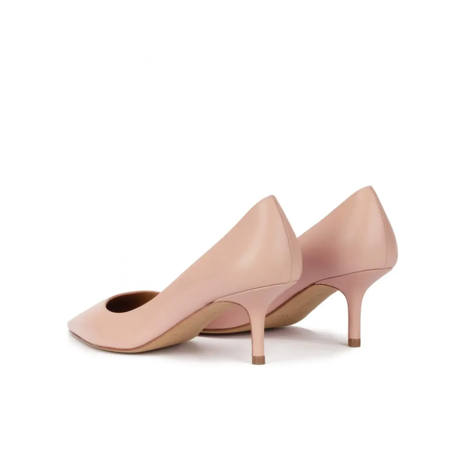 Raquel Mid heel pumps in nude calf leather